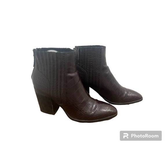 ZARA EMBOSSED Animal Print Ankle Boots 8 - Picture 4 of 9